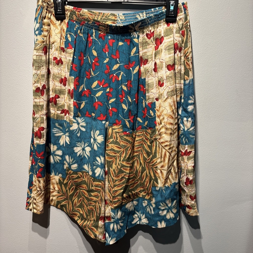 VTG 90's Alfred Dunner Shorts Elastic‎ Waist Sz18 USA Made Floral Cottagecore